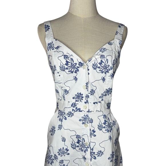 Equipment Revolve Oleisa Natural White Blue Floal Dress Size 4 Like New - Picture 5 of 11